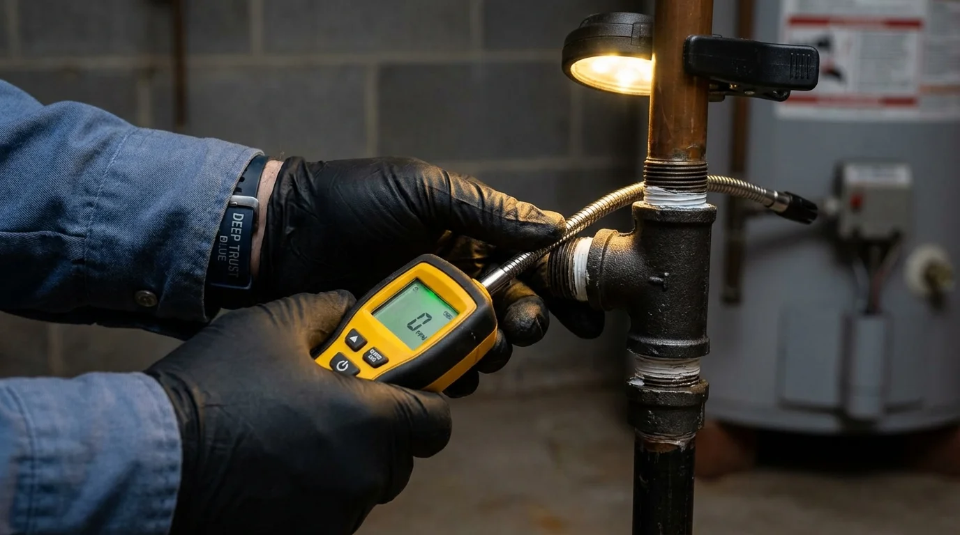 Gas leak detection with electronic sniffer by Johns Plumbing LLC in Perryman