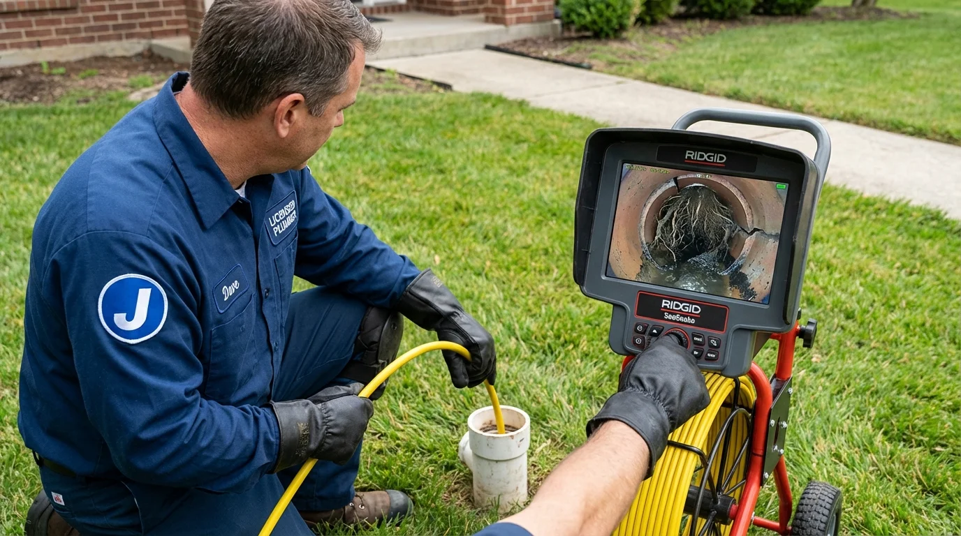 Sewer camera inspection being performed by Johns Plumbing LLC in Perryman