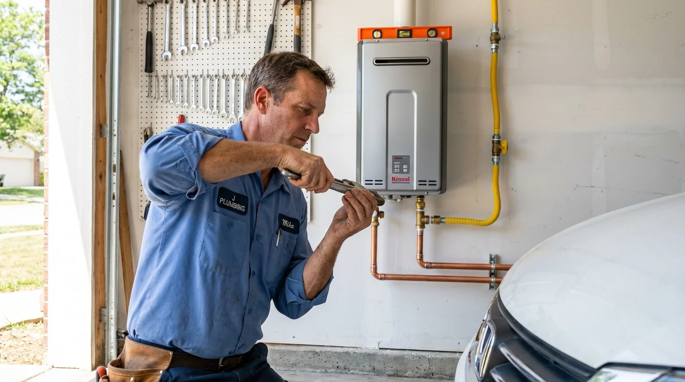 Tankless water heater installation by a Johns Plumbing LLC plumber in Perryman